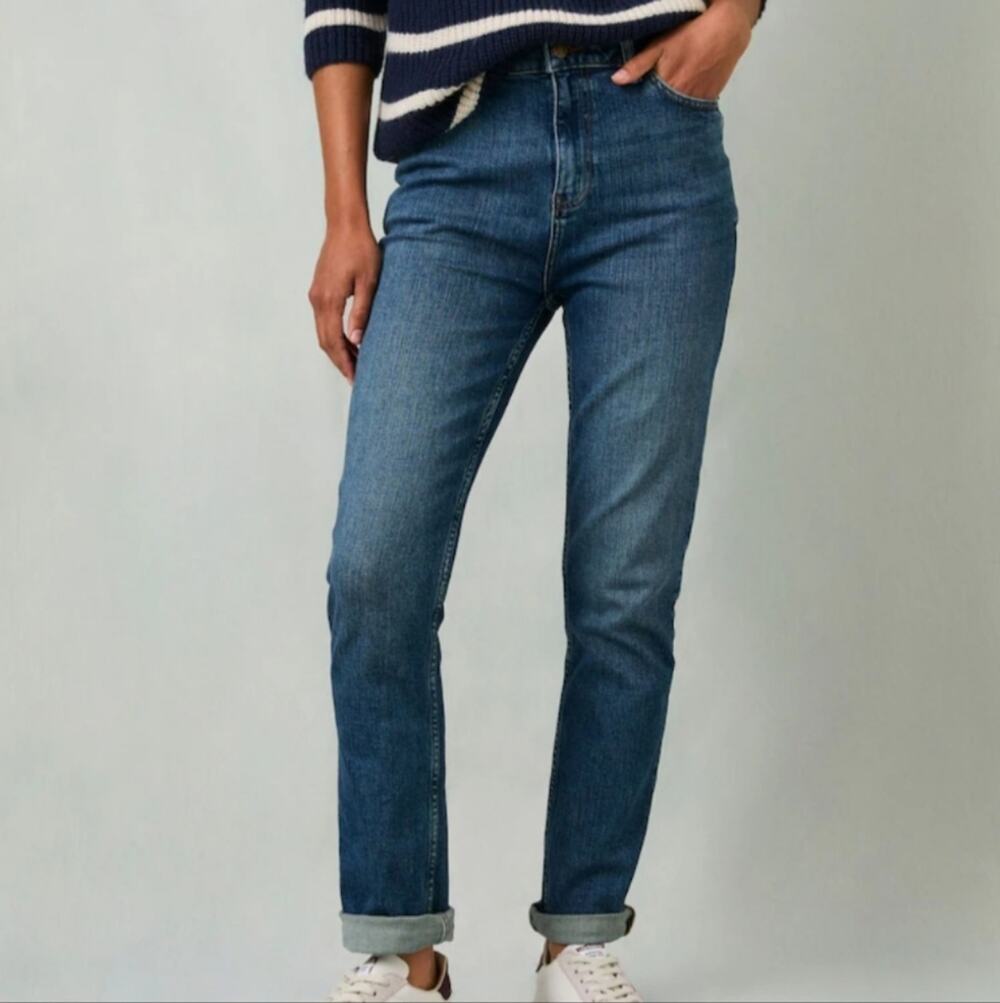 Fat Face Denim Chesham Girlfriend Jeans Light Wash Women’s 14
